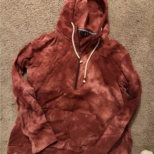 AMPERSAND AVE Rust Tie-Dye Hoodie Sweater